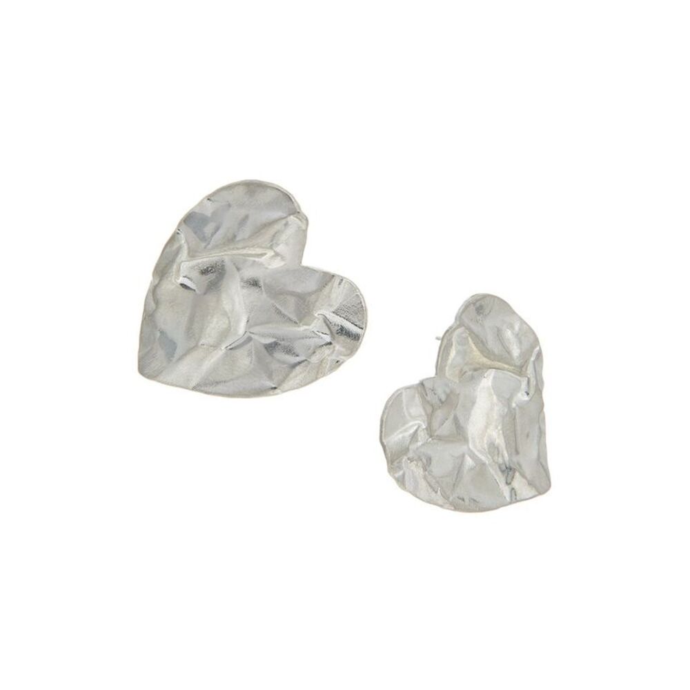 Oscar De La Renta Crushed Heart Large Earrings